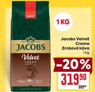 Jacobs Velvet Crema Zrnková káva 1kg