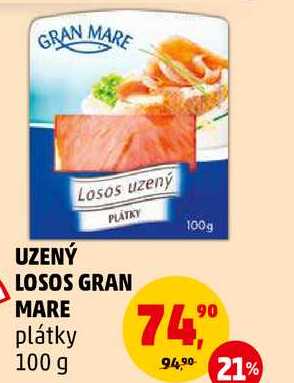 GRAN MARE uzený losos plátky, 100g 