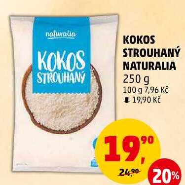 KOKOS STROUHANÝ NATURALIA, 250 g