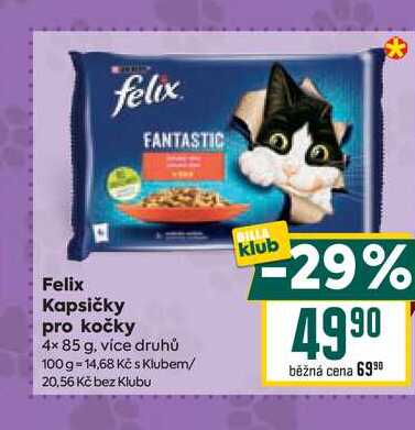 Felix Kapsičky pro kočky 4x 85 g