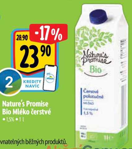 Nature's Promise Bio Mléko čerstvé, 1 l 