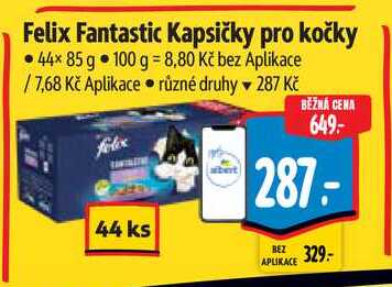 Felix Fantastic Kapsičky pro kočky, 44x 85 g