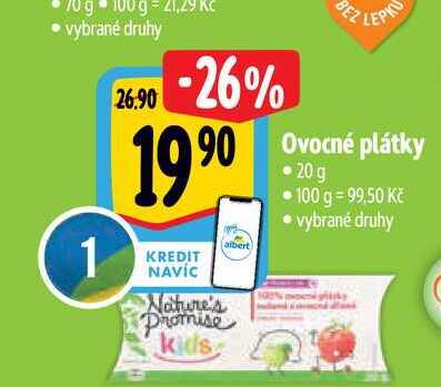 Ovocné plátky, 20 g