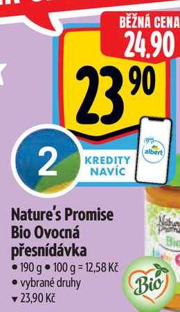 Nature's Promise Bio Ovocná přesnídávka, 190 g