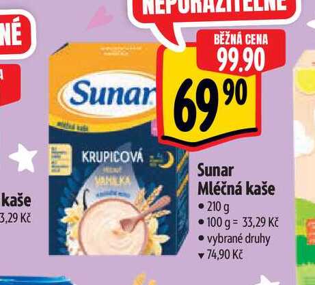   Sunar Mléčná kaše • 210 g 