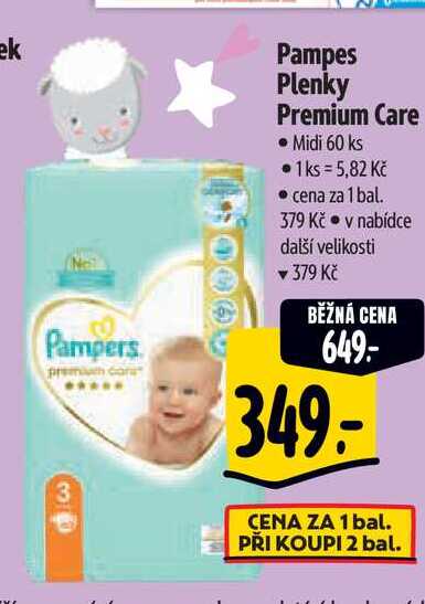   Pampes Plenky Premium Care • Midi 60 ks 