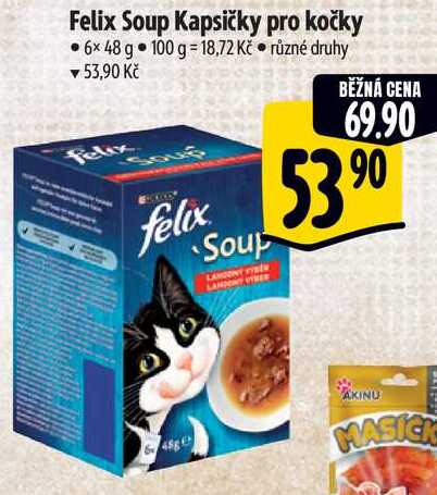 Felix Soup Kapsičky pro kočky, 6x 48 g