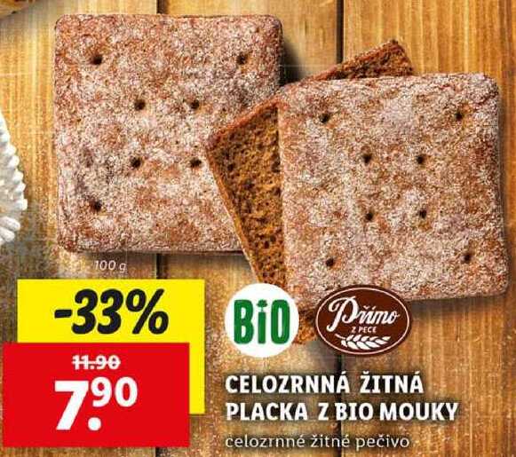 CELOZRNNÁ ŽITNÁ PLACKA Z BIO MOUKY, 100 g