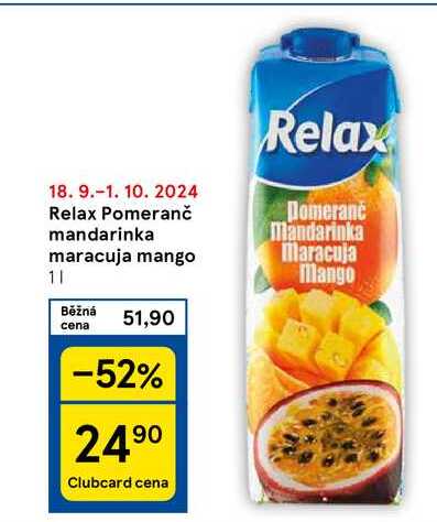 Relax Pomeranč mandarinka maracuja mango, 1 l 