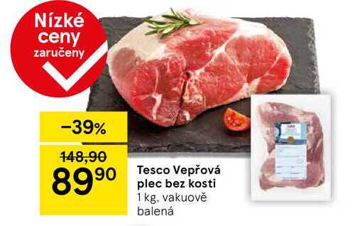 Tesco Vepřová plec bez kosti, 1 kg