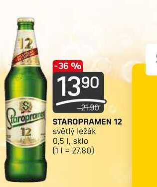 STAROPRAMEN 12 světlý ležák 0,5l