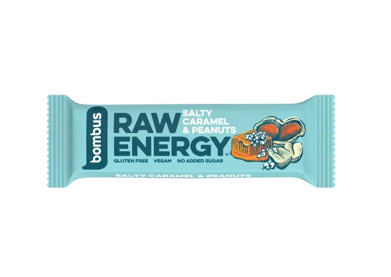 Bombus Tyčinka Raw Energy slaný karamel a arašídy, 50 g