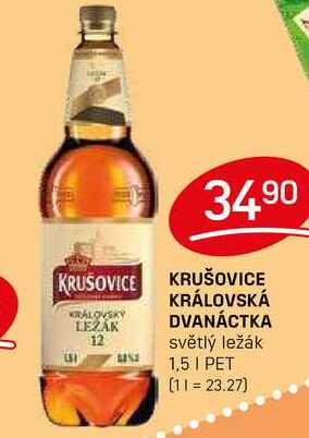 KRUŠOVICE KRÁLOVSKÁ DVANÁCTKA světlý ležák 1,5l PET