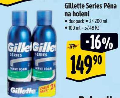 Gillette Series Pěna na holení duopack, 2x 200 ml