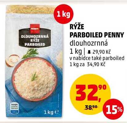 RÝŽE PARBOILED PENNY dlouhozrnná, 1 kg 