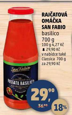 RAJČATOVÁ OMÁČKA SAN FABIO basilico, 700 g 