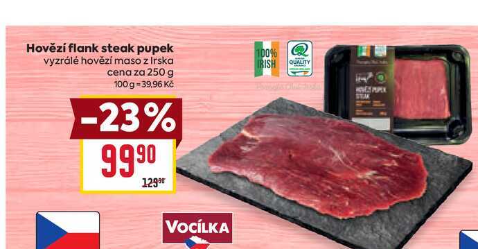 Hovězí flank steak pupek vyzrálé hovězí maso z Irska 250g