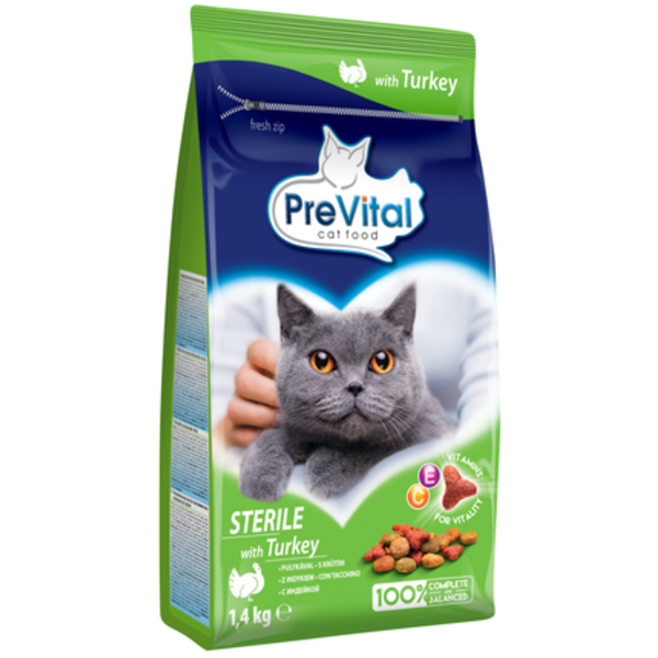 PreVital Granule pro kastrované kočky krůtí