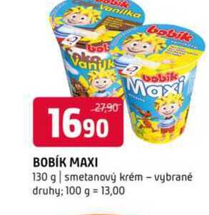 Bobík Maxi smetanový krém 130g, vybrané druhy