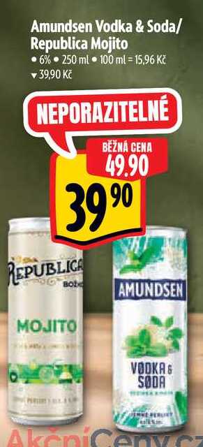 Amundsen Vodka & Soda/ Republica Mojito 6% 250 ml 