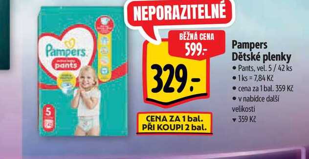   Pampers Dětské plenky • Pants, vel. 5/42 ks 