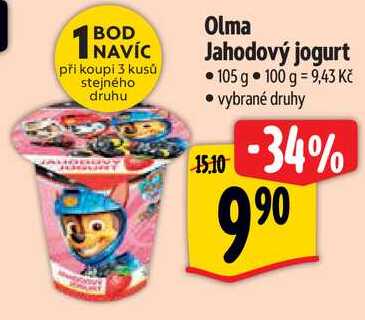 Olma Jahodový jogurt, 105 g 