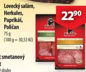 Lovecký salám, Herkules, Paprikáš, Poličan, 75 g 