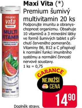 Maxi Vita Premium šumivý multivitamin 20 ks 