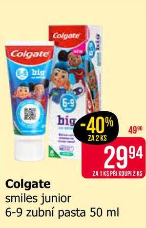 Colgate smiles junior 6-9 zubní pasta 50 ml 