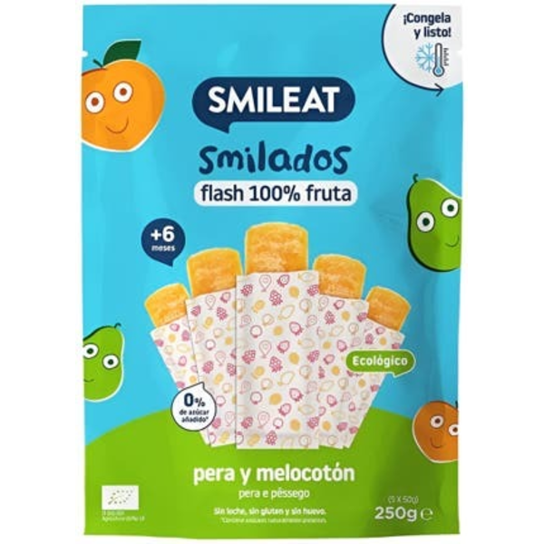 Smileat BIO Ovocné zmrzlinky k zamražení hruška & meruňka (5x 50 g)