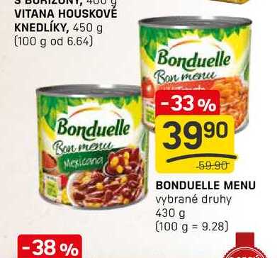 BONDUELLE MENU vybrané druhy 430 g 