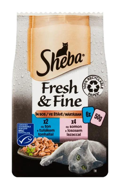 Sheba Kapsičky rybí výběr tuňák a losos Fresh & Fine, 300 g