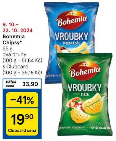 Bohemia Chipsy, 55 g