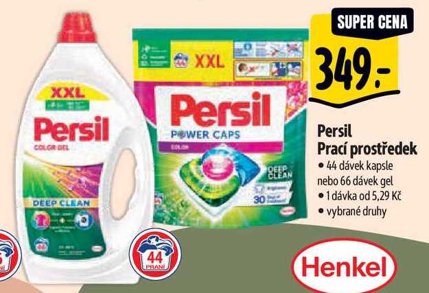 Persil Prací prostředek, 44 dávek kapsle nebo 66 dávek gel