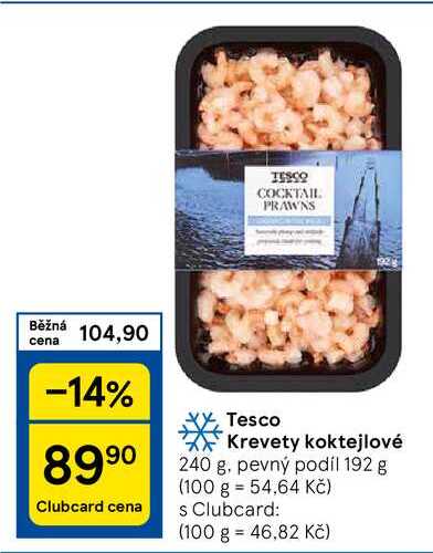 Tesco Krevety koktejlové, 240 g