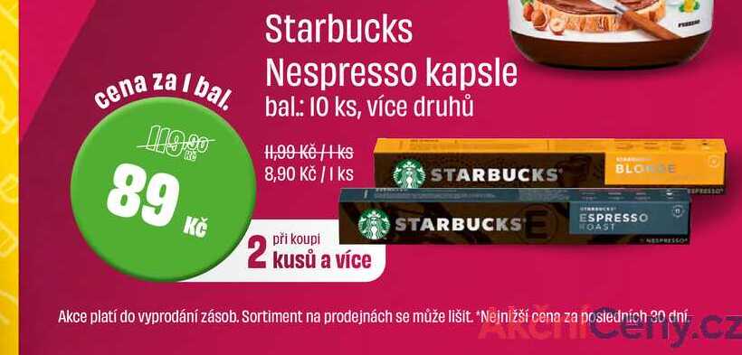 Starbucks Nespresso kapsle bal.: 10 ks, více druhů 