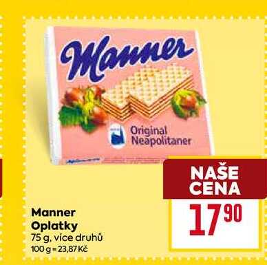 Manner Oplatky 75 g v akci