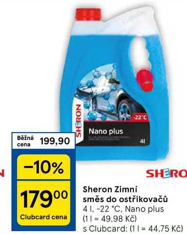 Sheron Zimní směs do ostřikovačů, -22 °C, Nano plus, 4 l 