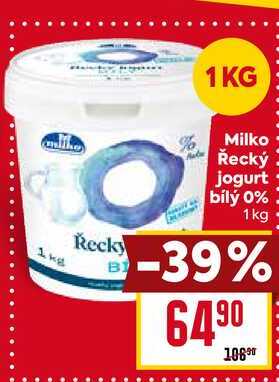 Milko Řecký jogurt bílý 0% 1kg 