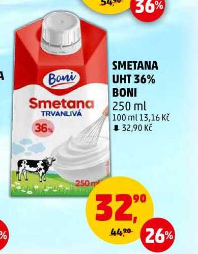 SMETANA UHT 36% BONI, 250 ml 