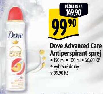 Dove Advanced Care Antiperspirant sprej, 150 ml  