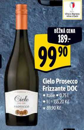 Cielo Prosecco Frizzante DOC, 0,75 l