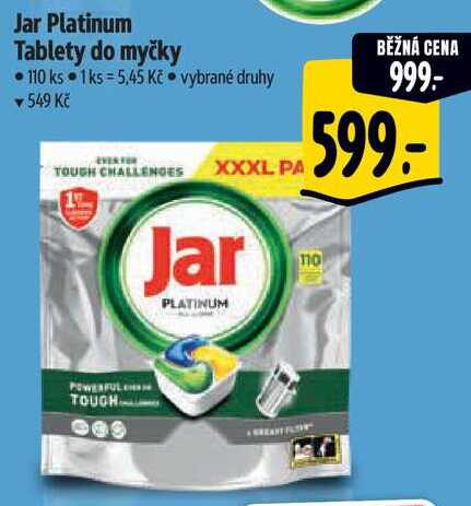 Jar Platinum Tablety do myčky, 110 ks