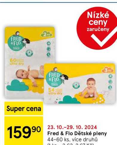 Fred & Flo Dětské pleny, 44-60 ks
