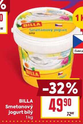 BILLA Smetanový jogurt bílý 1kg 