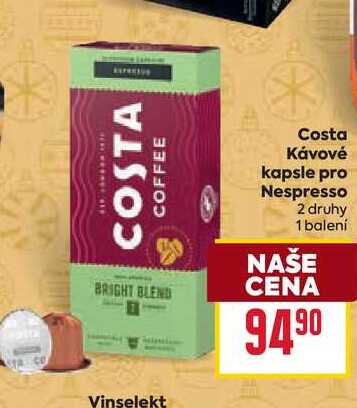 Costa Κάνονέ kapsle pro Nespresso 2 druhy 1 balení