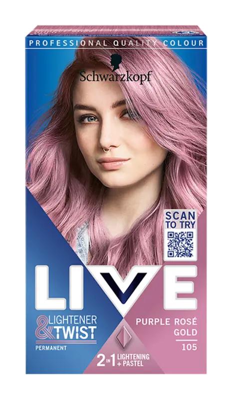 Schwarzkopf Barva na vlasy Live Lightener + Twist 105 purple rosé gold, 1 ks