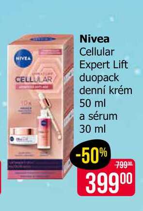 Nivea Cellular Expert Lift duopack denní krém 50 ml a sérum 30 ml 