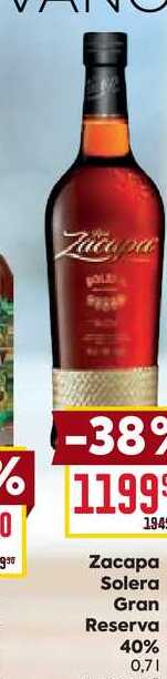 Zacapa Solera Gran Reserva 40% 0,7l