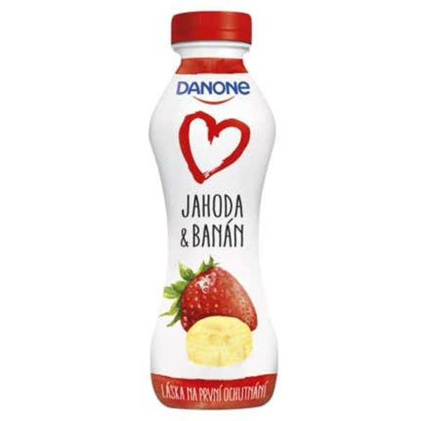 Danone Zakysaný jogurtový nápoj jahoda a banán